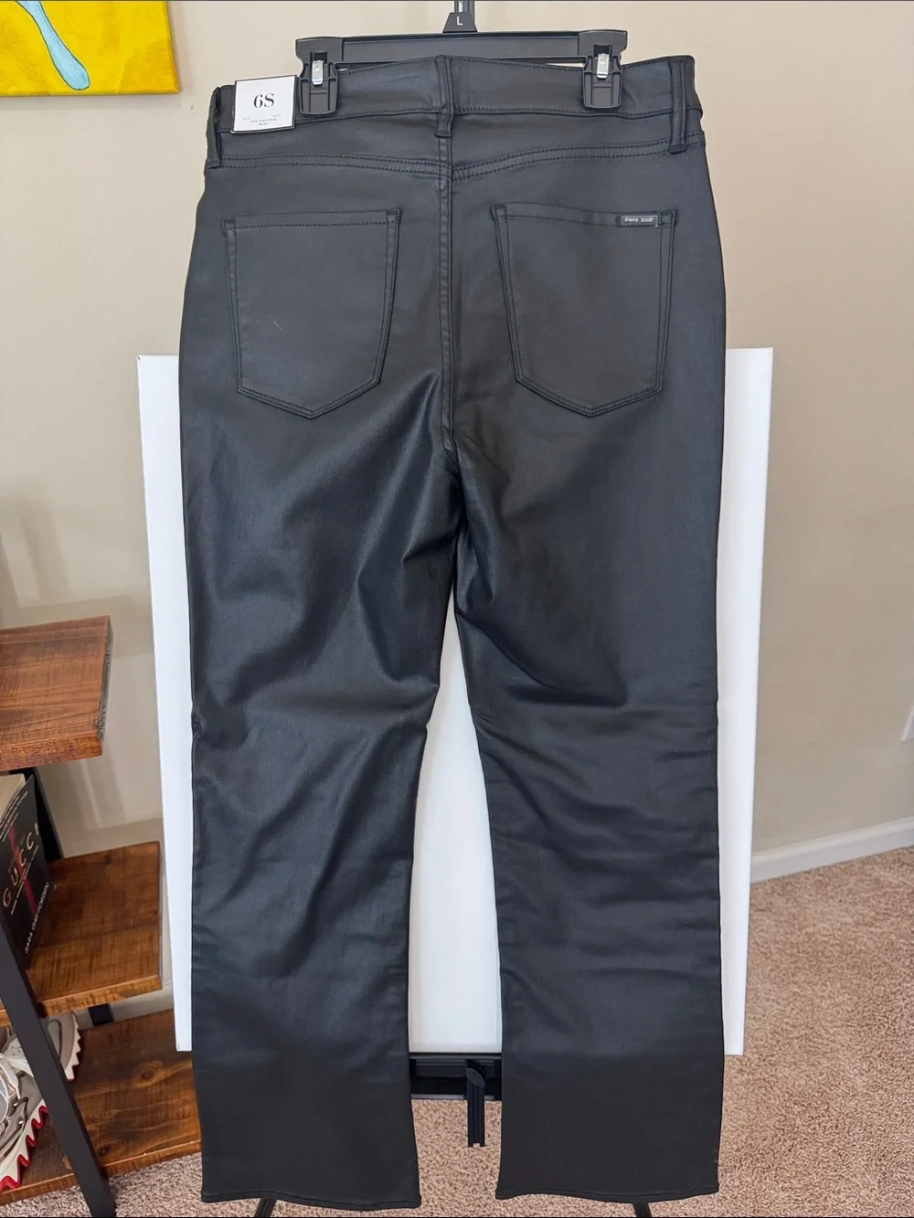 NWT White House Black Market Black Coated High Rise Bootcut Jeans SIZE 6